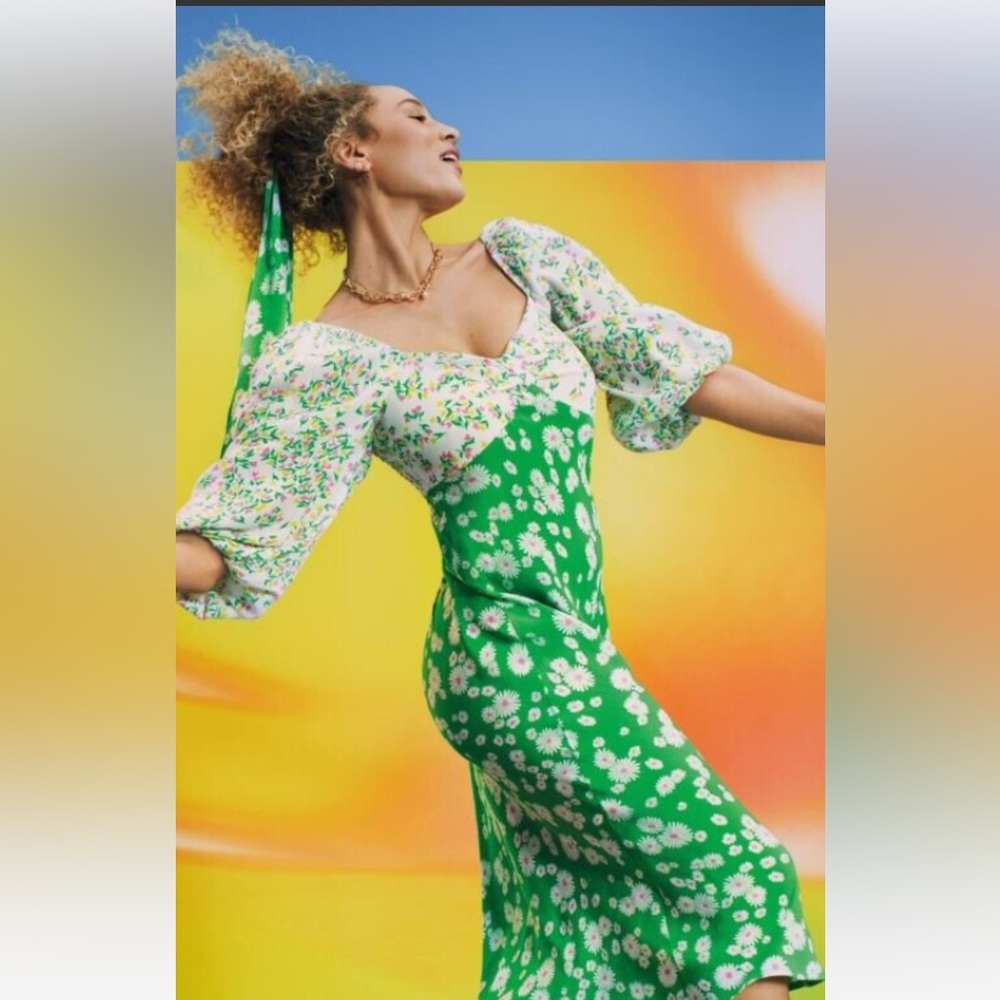 Green Daisy Rixo midi dress